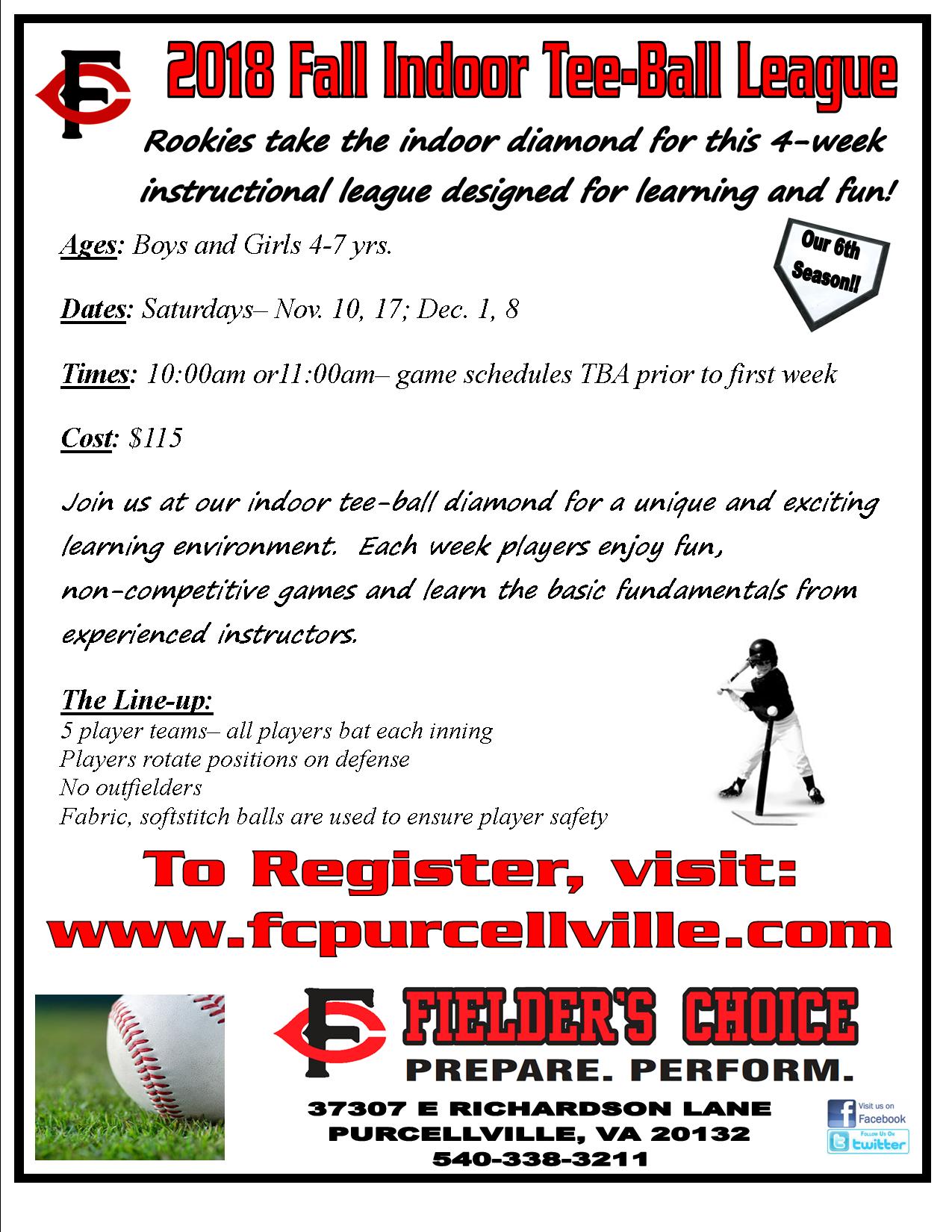 2018 Fall Tee Ball League